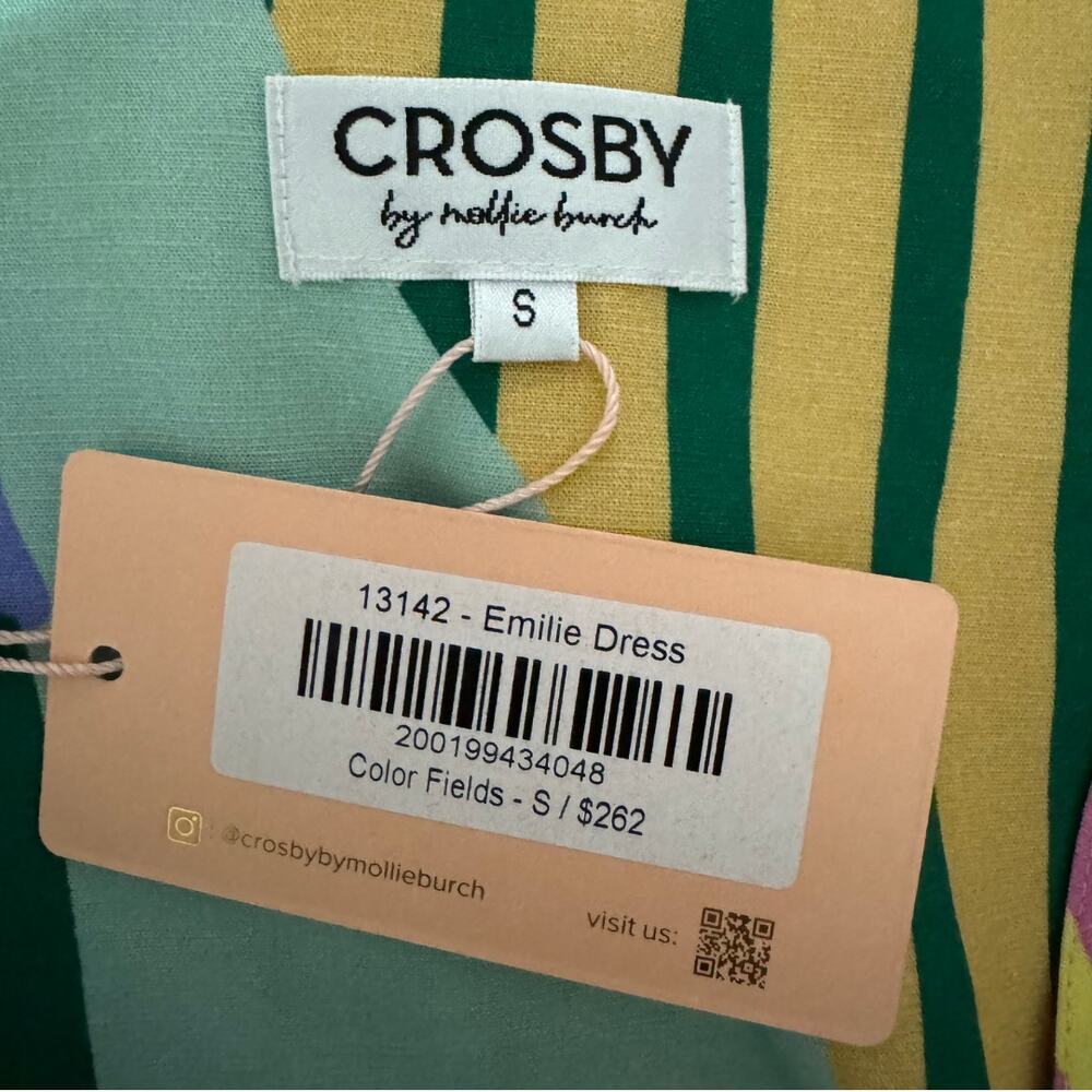 CROSBY by MOLLIE BURCH Emilie Dress Fields Tie Front Cutout Colorful Dress NWT S - Picture 11 of 12
